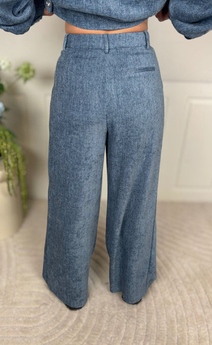 Gestuz Bukser - Vally Wide - Denim Blue