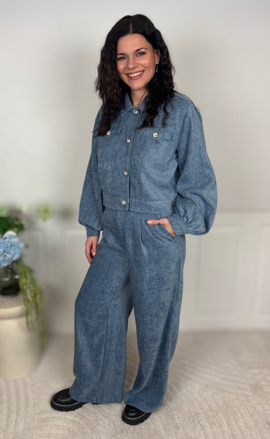 Gestuz Bukser - Vally Wide - Denim Blue