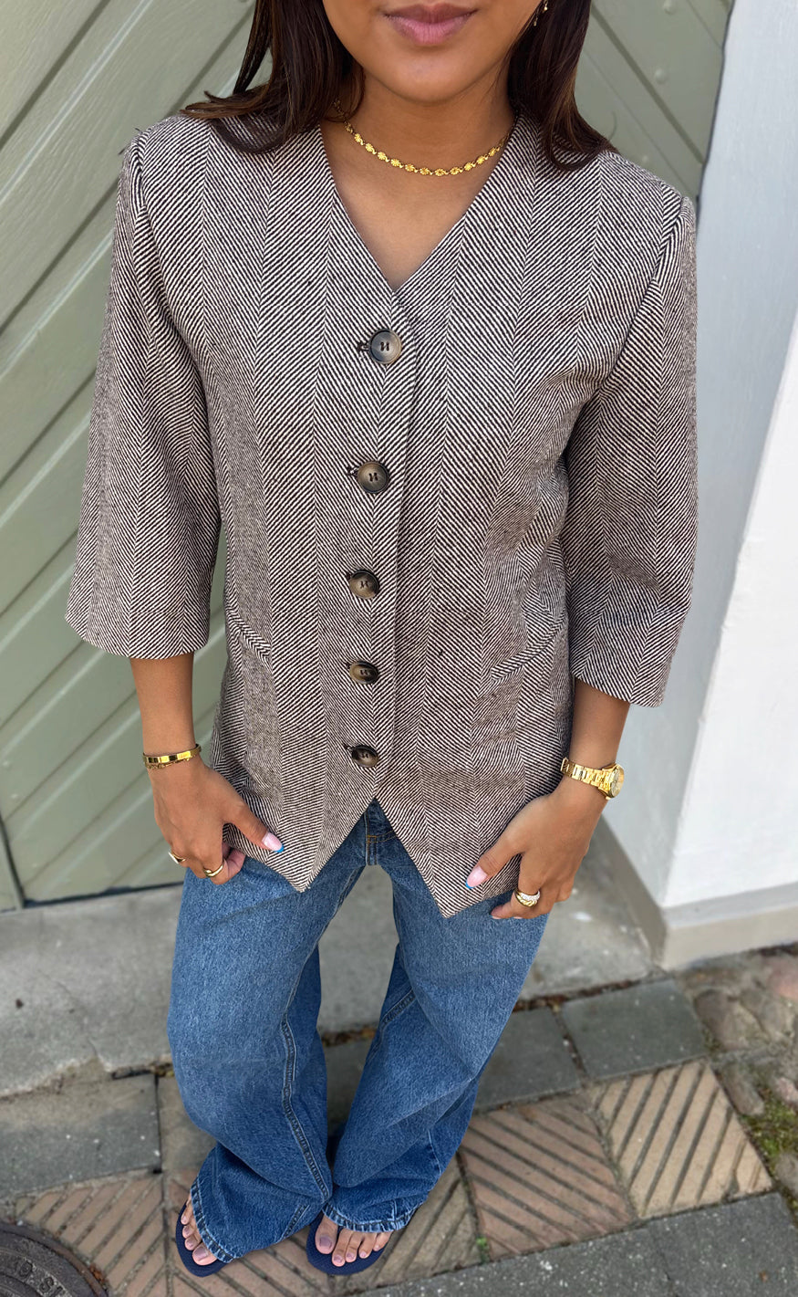 Say INA Copenhagen Blazer - Bella Fitted - Off White / Brown