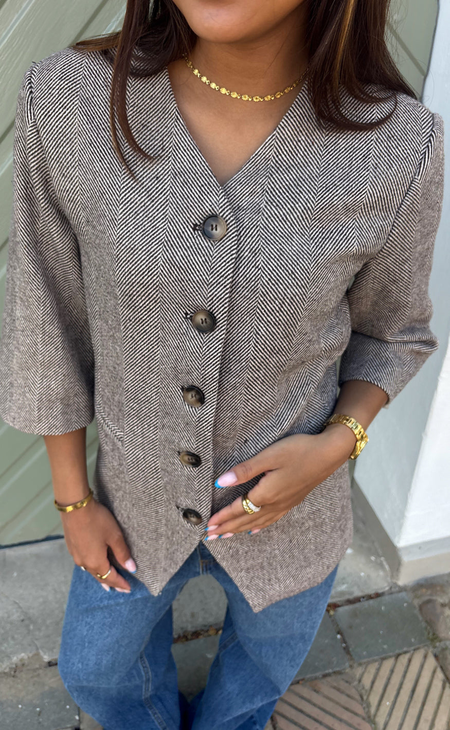Say INA Copenhagen Blazer - Bella Fitted - Off White / Brown