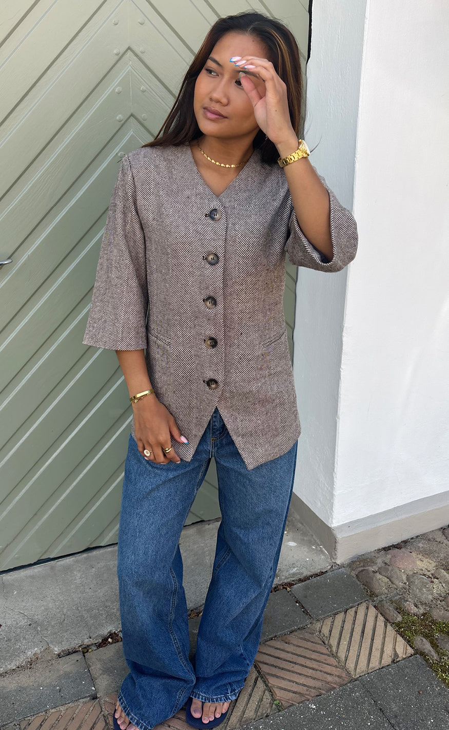 Say INA Copenhagen Blazer - Bella Fitted - Off White / Brown