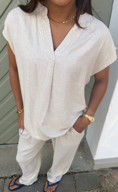 Say INA Copenhagen Top - Laura Linen - Sand