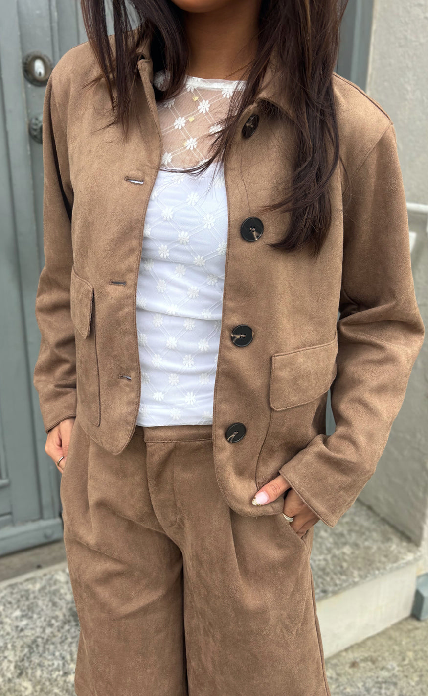 Say INA Copenhagen Jakke - Kathi Suede - Camel