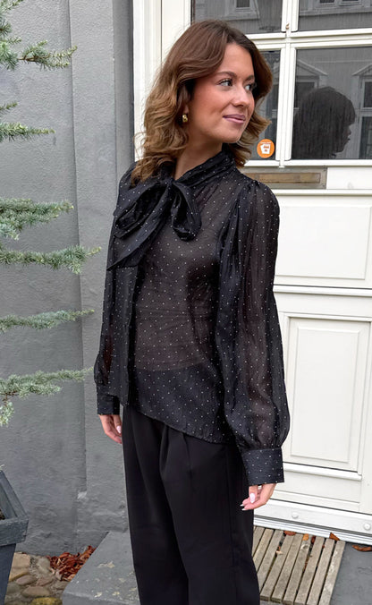 Say INA Copenhagen Skjorte - Nanna - Black W. Glitter Stones