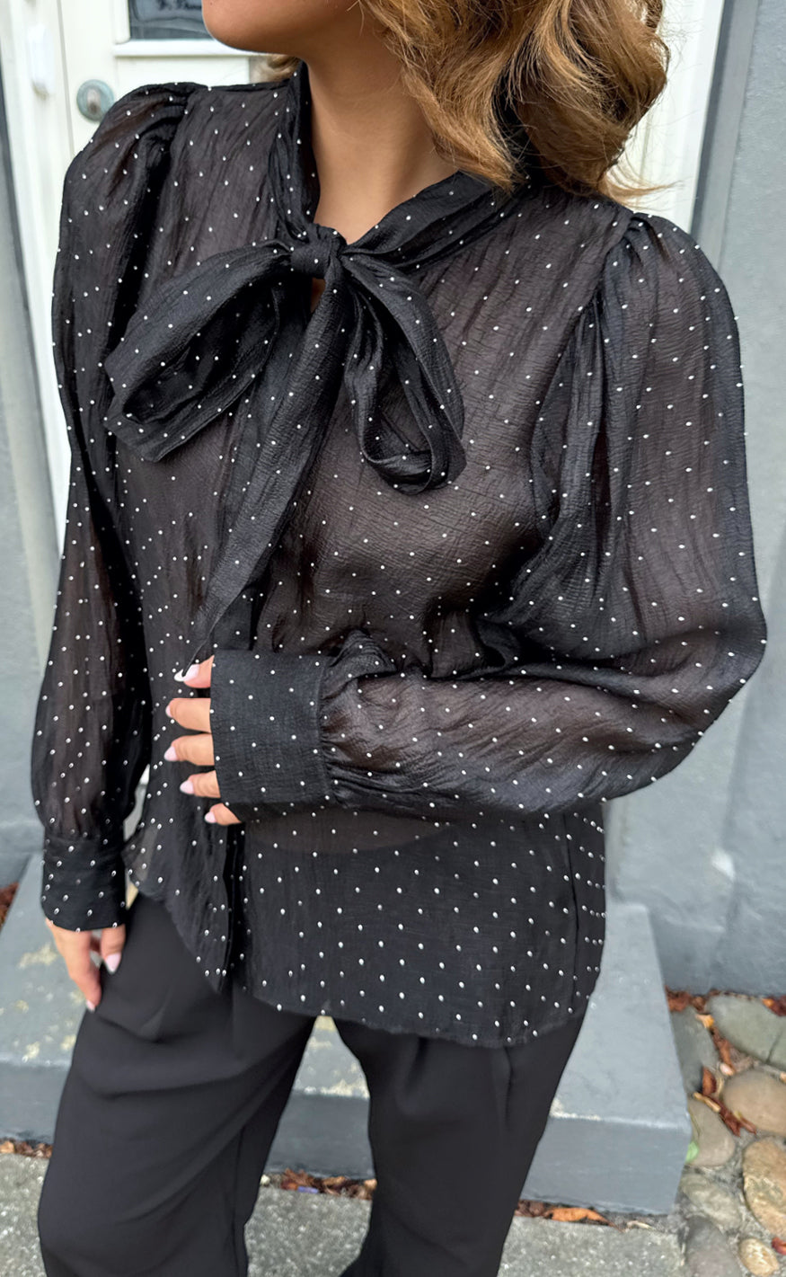 Say INA Copenhagen Skjorte - Nanna - Black W. Glitter Stones