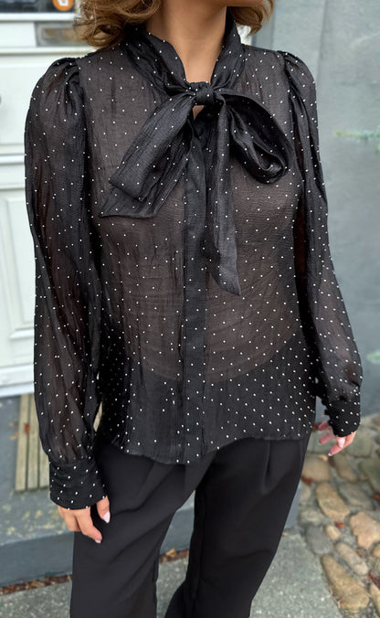 Say INA Copenhagen Skjorte - Nanna - Black W. Glitter Stones
