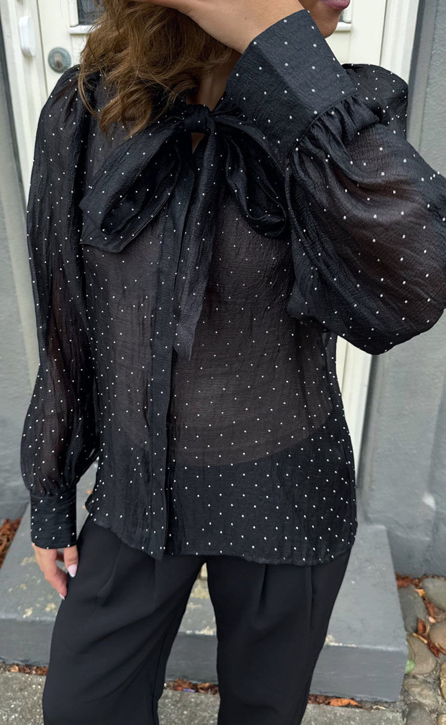 Say INA Copenhagen Skjorte - Nanna - Black W. Glitter Stones