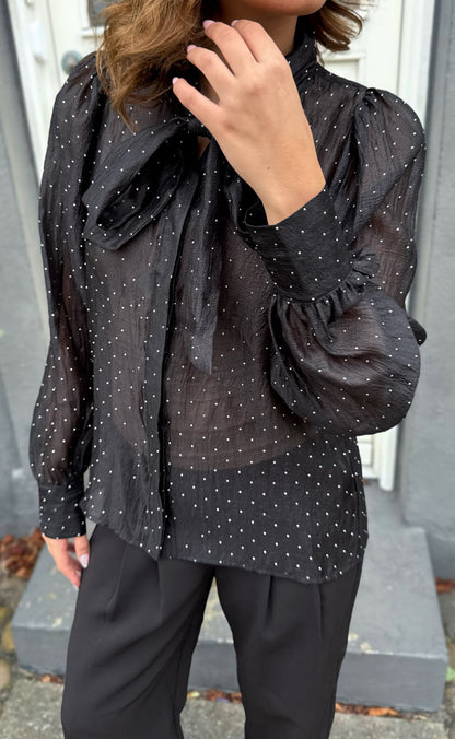 Say INA Copenhagen Skjorte - Nanna - Black W. Glitter Stones