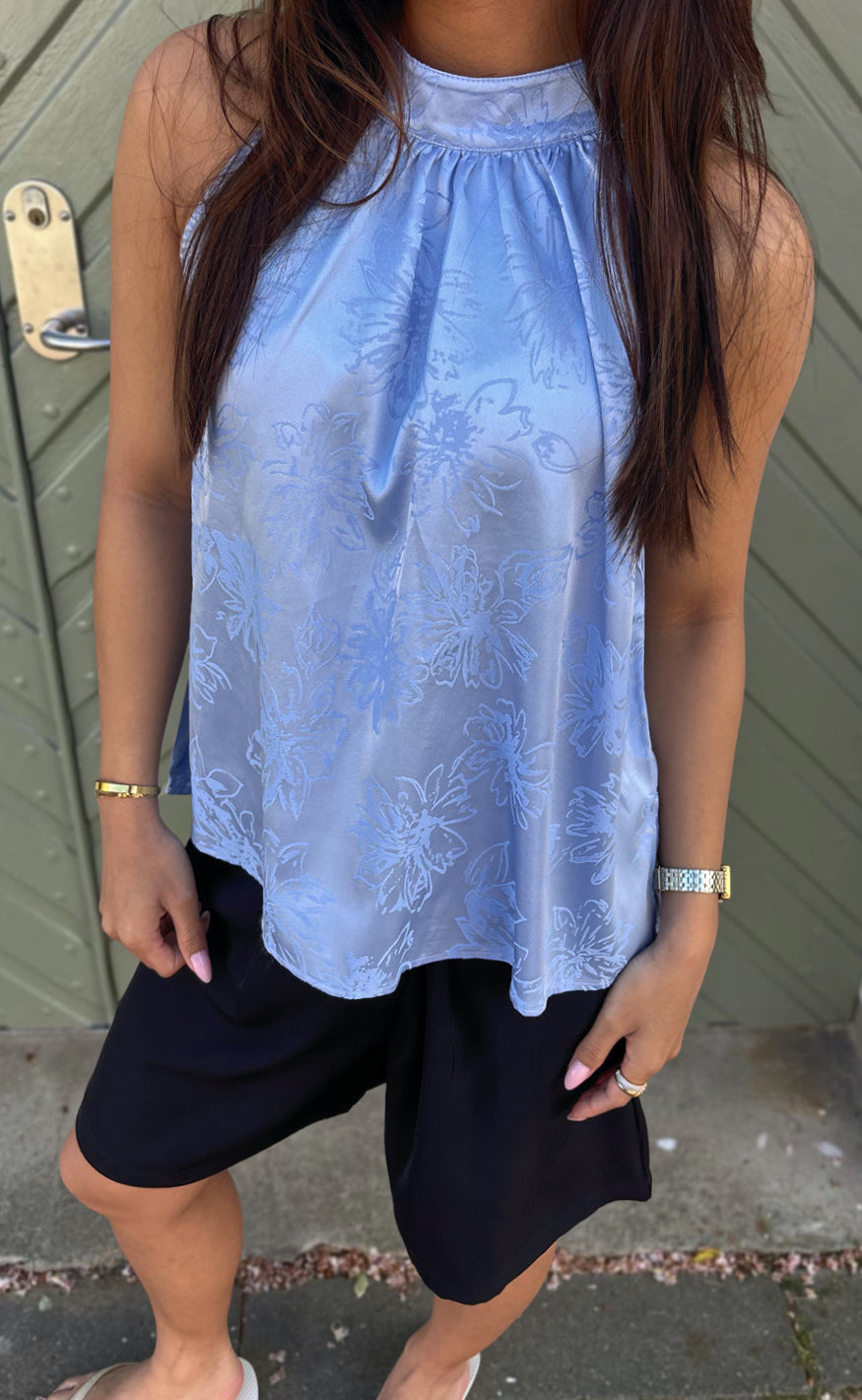 Say INA Copenhagen Top - Malina - Blue Flower