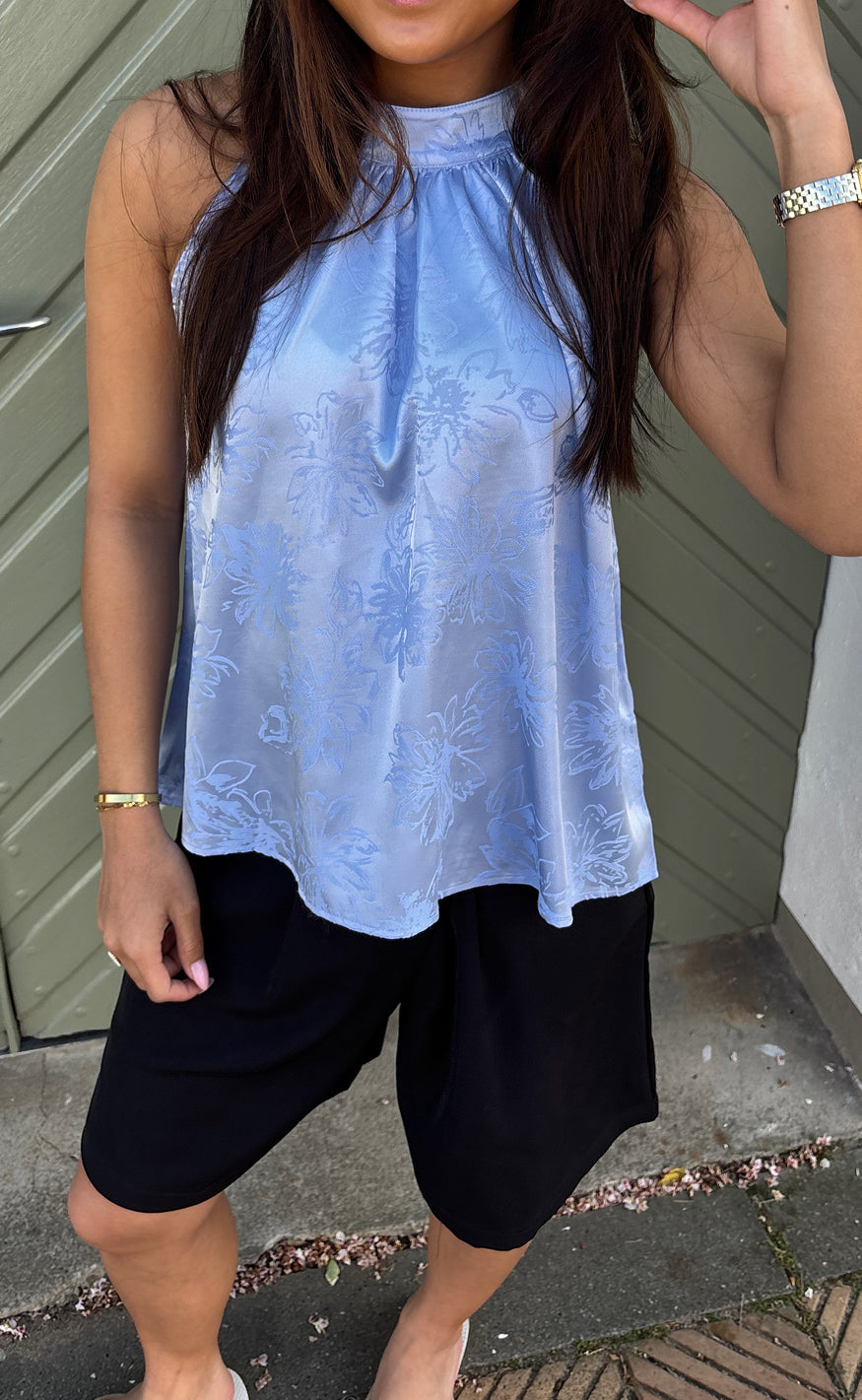 Say INA Copenhagen Top - Malina - Blue Flower