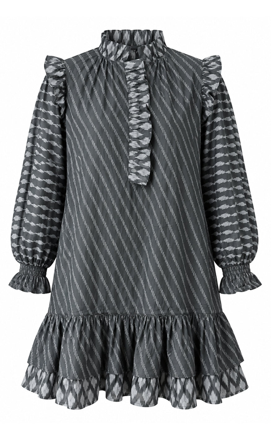 Say INA Copenhagen Kjole - Cassie - Black w. Grey Print