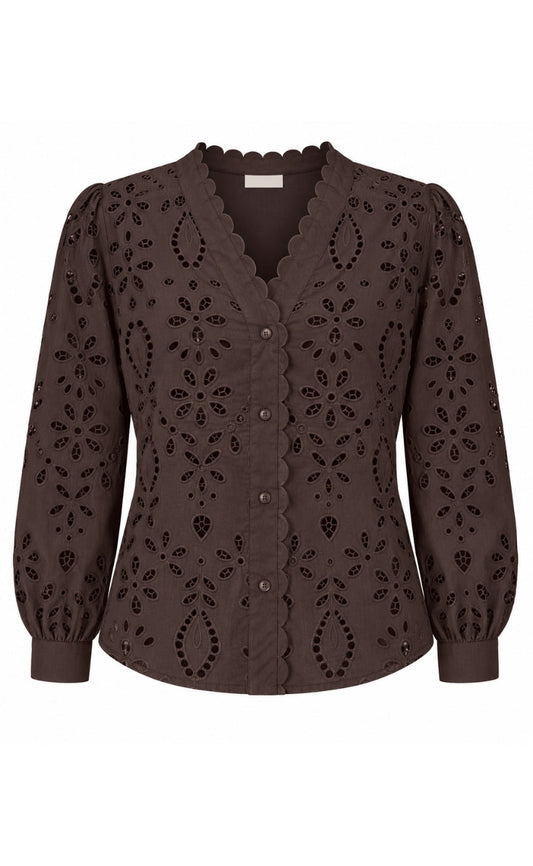 Say INA Copenhagen Skjorte - Brianna - Dark Brown