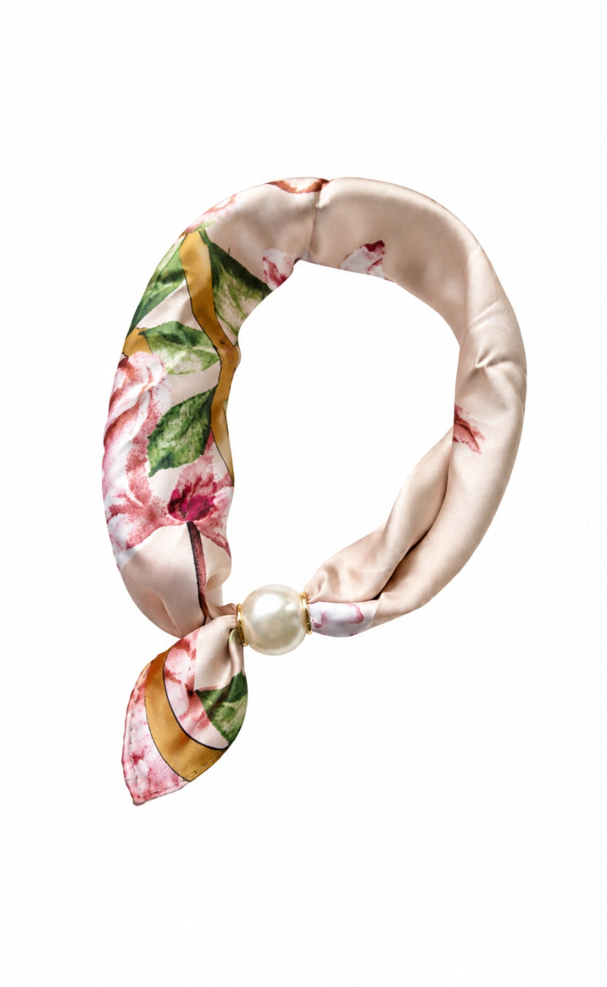 Tim & Simonsen Tørklæde - Chloe Scarf w. Magnetic Pearl - Rose