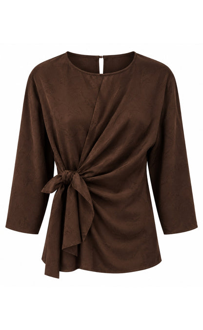 Say INA Copenhagen Bluse - Alina Tie - Dark Brown