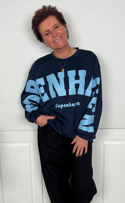 Marta Du Chateau Sweatshirt - Hibiscus - Navy/Sky