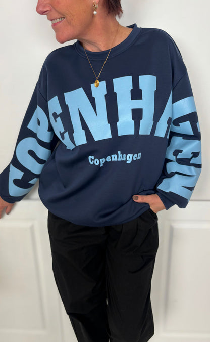 Marta Du Chateau Sweatshirt - Hibiscus - Navy/Sky