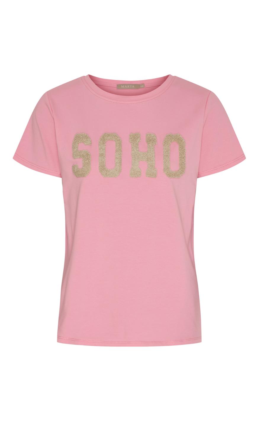 Marta Du Chateau T-Shirt - Herdis - Rosa Barbie/Beige