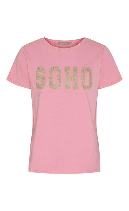 Marta Du Chateau T-Shirt - Herdis - Rosa Barbie/Beige