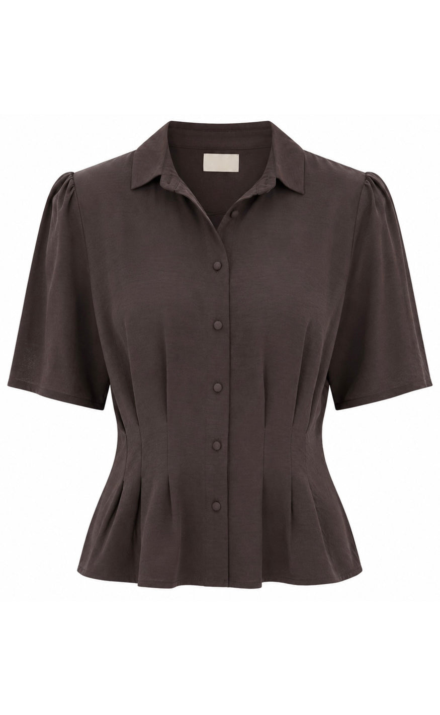Say INA Copenhagen Bluse - Mille  - Dark Brown