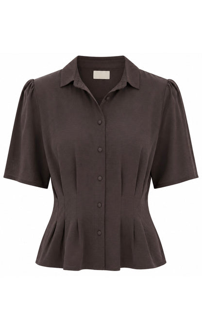 Say INA Copenhagen Bluse - Mille  - Dark Brown