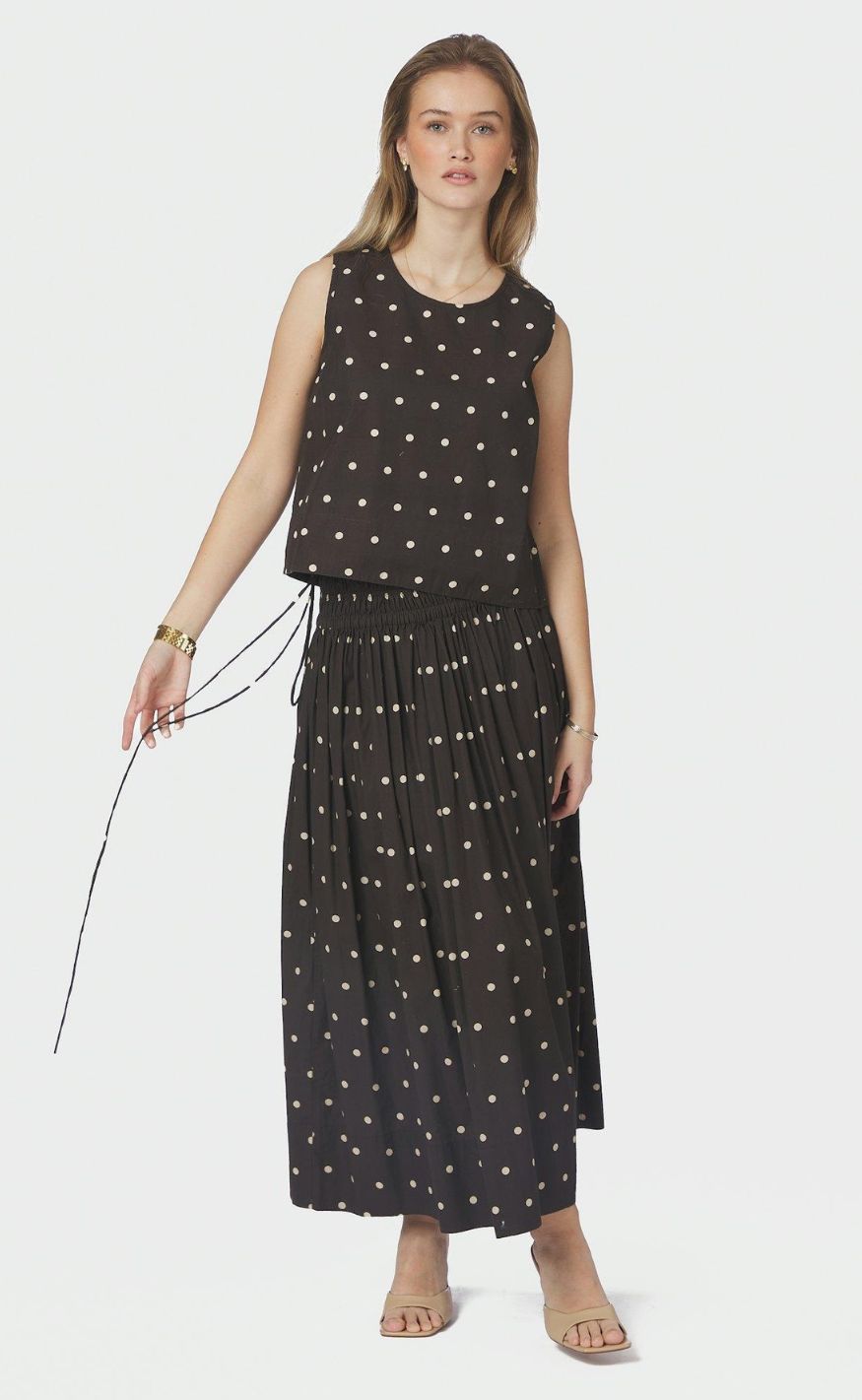 Neo Noir Nederdel - Lillie Dot - Dark Brown