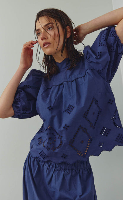 Noella Bluse - Marilyn - Dusty Blue