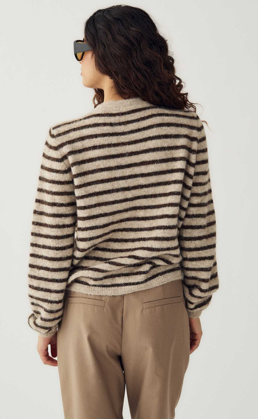 Noella Cardigan - Mertice - Brown Sand Stripe