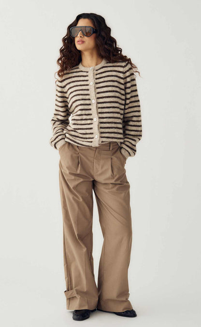 Noella Cardigan - Mertice - Brown Sand Stripe