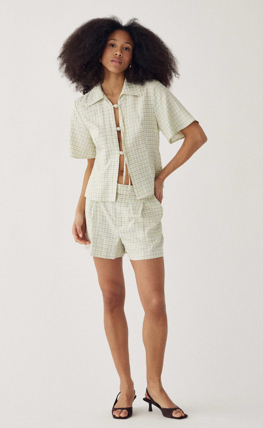 Noella Shorts - Kazianette MW - Denny Yellow Check