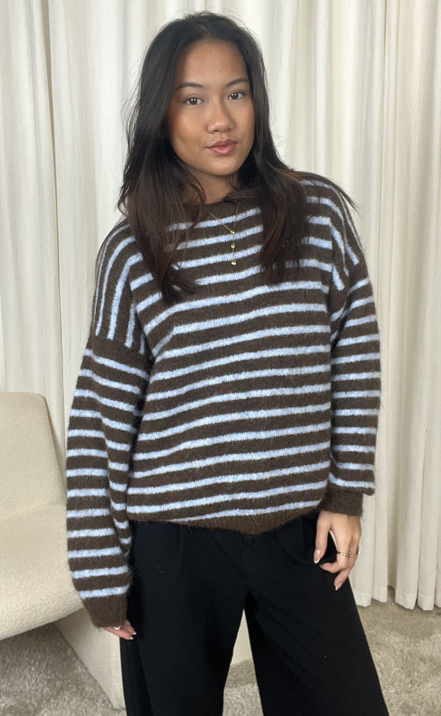 Noella Strik - Mafalda - Brown Blue Stripe