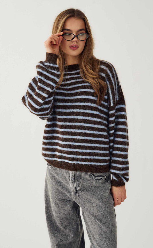 Noella Strik - Mafalda - Brown Blue Stripe
