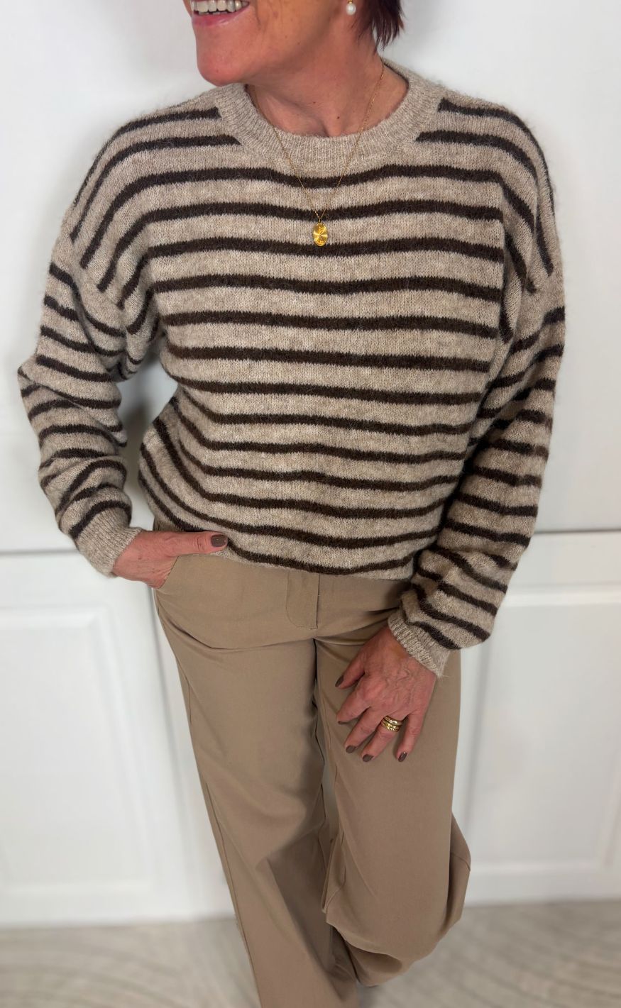 Noella Strik - Mafalda - Brown Sand Stripe