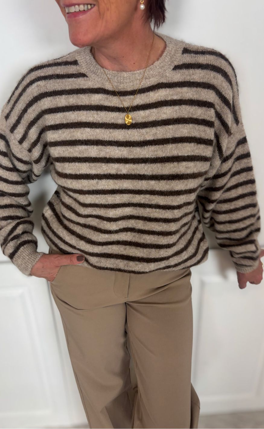 Noella Strik - Mafalda - Brown Sand Stripe