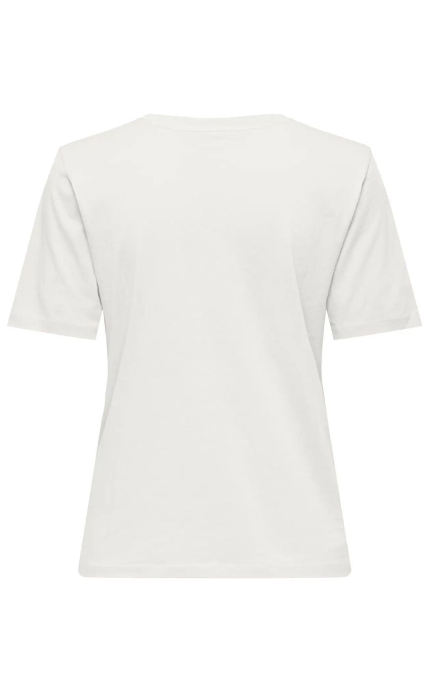ONLY T-Shirt - Happy O-Neck Pr Jrs - Cloud Dancer