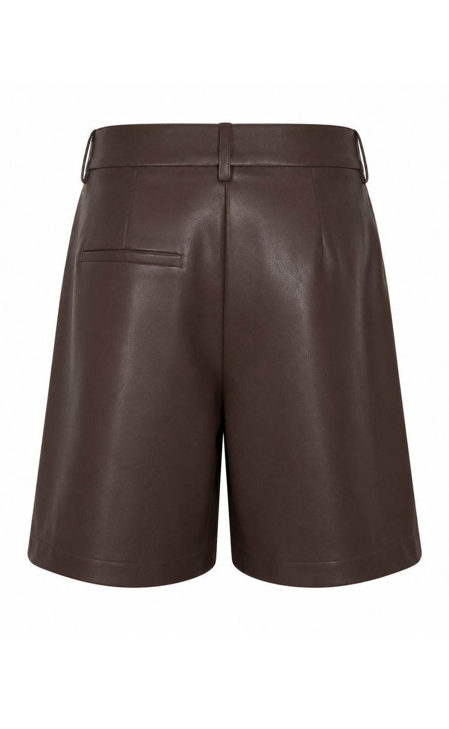 Say INA Copenhagen Shorts - Sanna - Dark Brown PU Leather