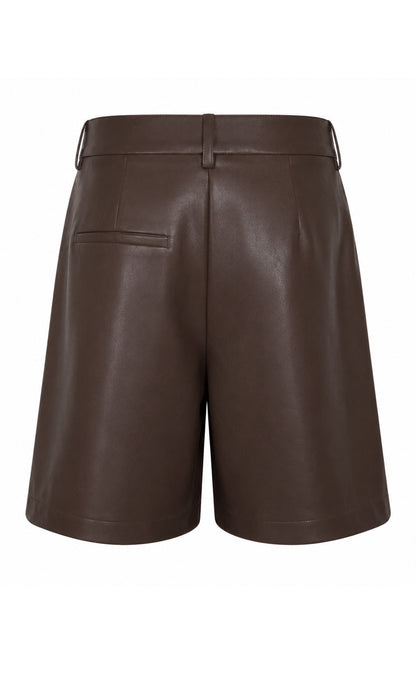 Say INA Copenhagen Shorts - Sanna - Dark Brown PU Leather