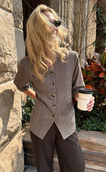 Say INA Copenhagen Blazer - Bella Fitted - Off White / Brown