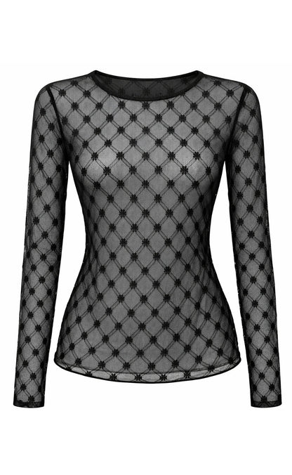 Say INA Copenhagen Bluse - Lily Lace - Black Flower Square