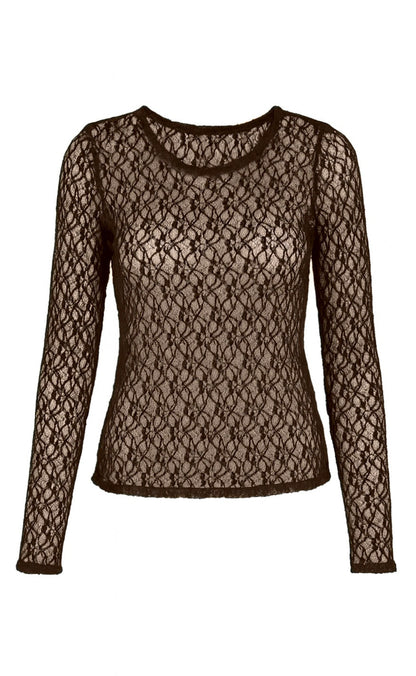 Say INA Copenhagen Bluse - Lily Lace - Brown
