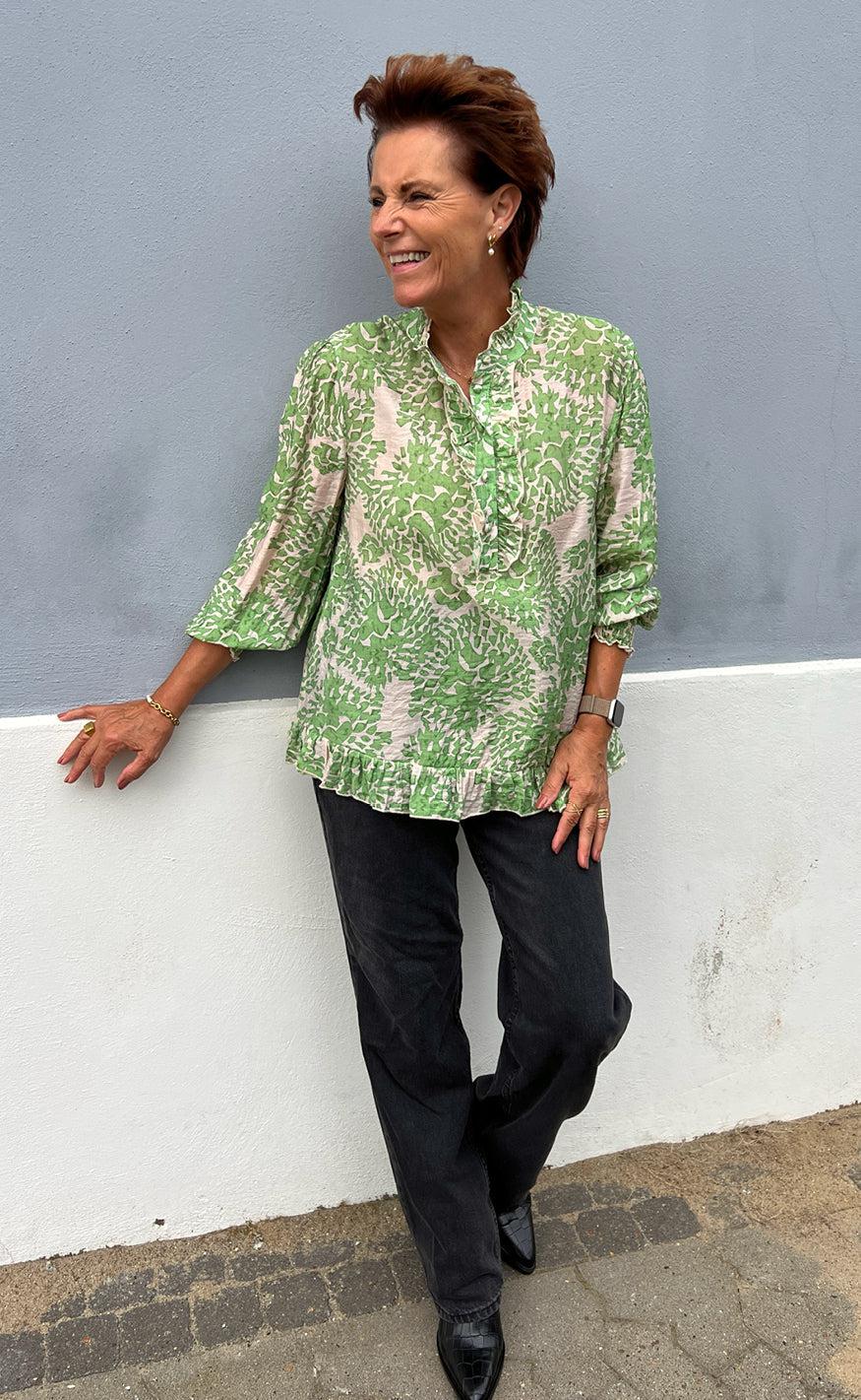 Say INA Copenhagen Bluse - Pia - Green Dream