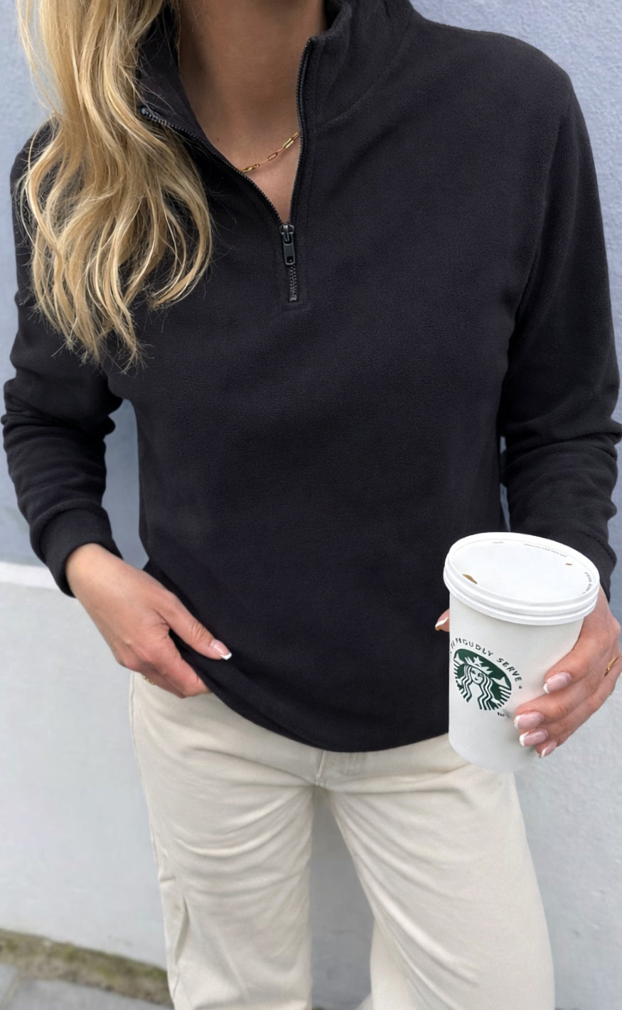 Say INA Copenhagen Fleece Trøje - Fie - Black