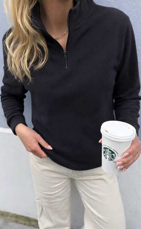 Say INA Copenhagen Fleece Trøje - Fie - Black