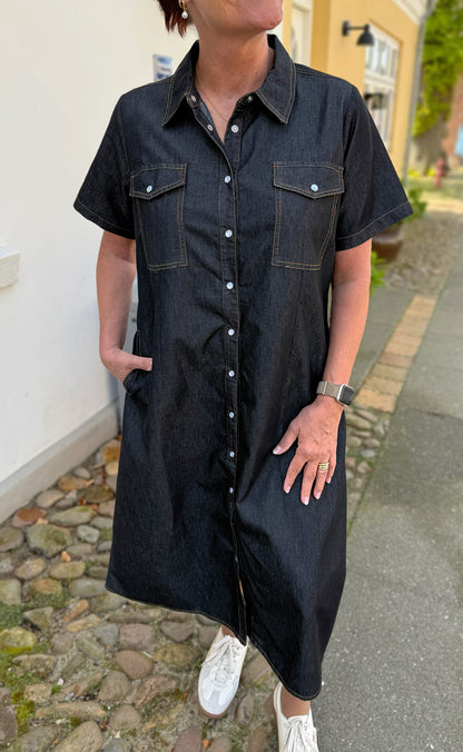 Say INA Copenhagen Kjole - Detia Summer - Black Denim