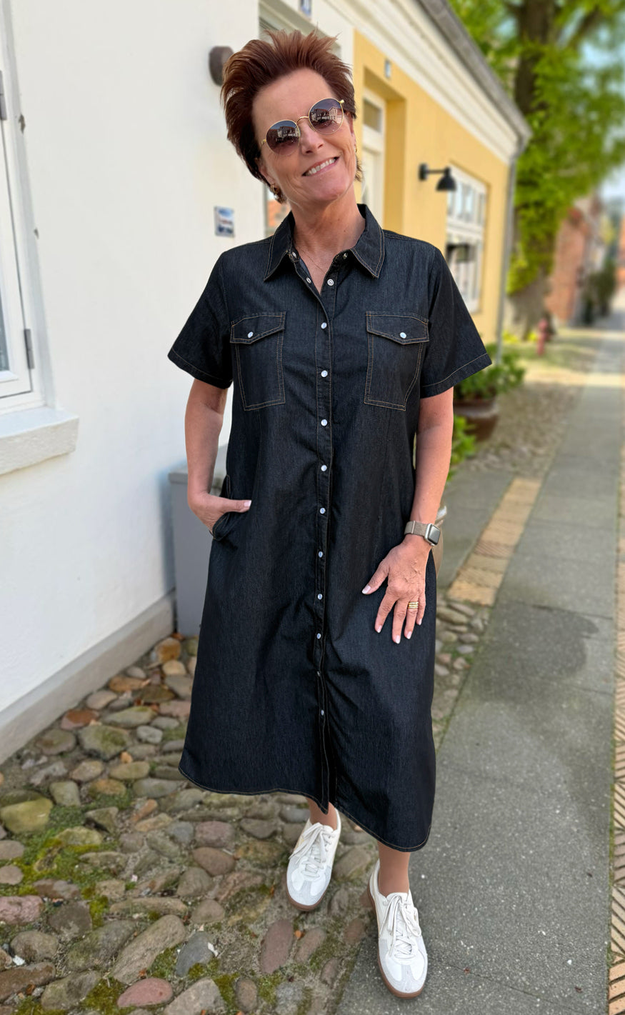 Say INA Copenhagen Kjole - Detia Summer - Black Denim