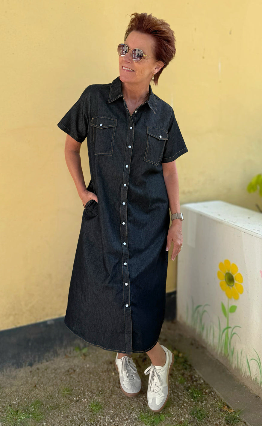 Say INA Copenhagen Kjole - Detia Summer - Black Denim