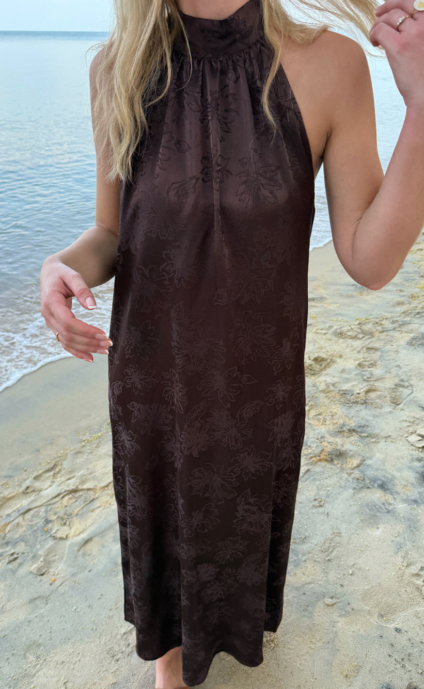 Say INA Copenhagen Kjole - Malina - Dark Brown Flower