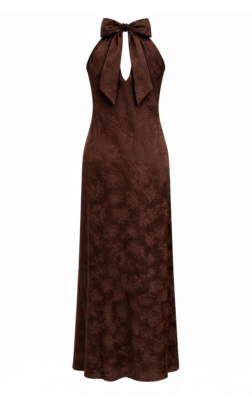Say INA Copenhagen Kjole - Malina - Dark Brown Flower