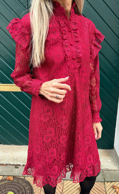 Say INA Copenhagen Kjole - Pia Lace - Bordeaux