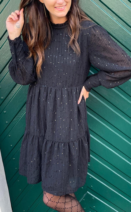 Say INA Copenhagen Kjole - Stina - Black Sequin