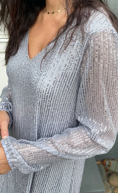 Say INA Copenhagen Kjole - Stine - Silver Sequin